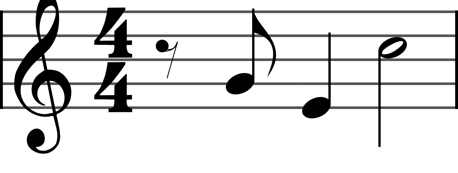 An eighth rest with one flag, then an eighth note, filling one beat together.
