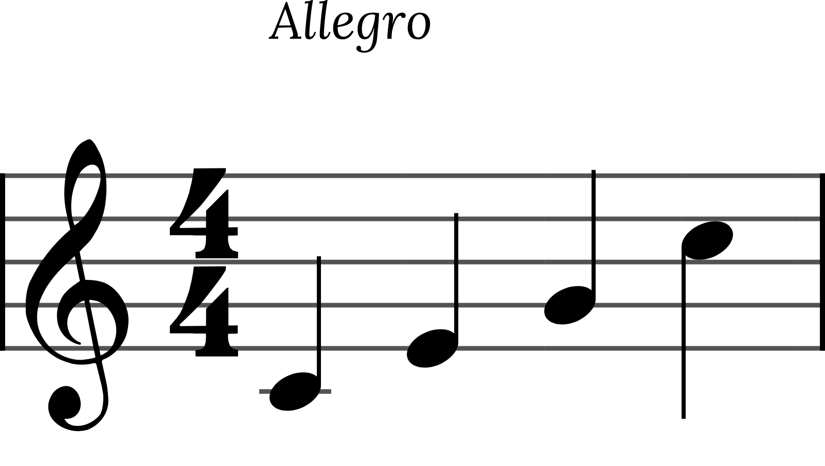 The word Allegro in italics above the staff, a tempo marking at the start of the piece.