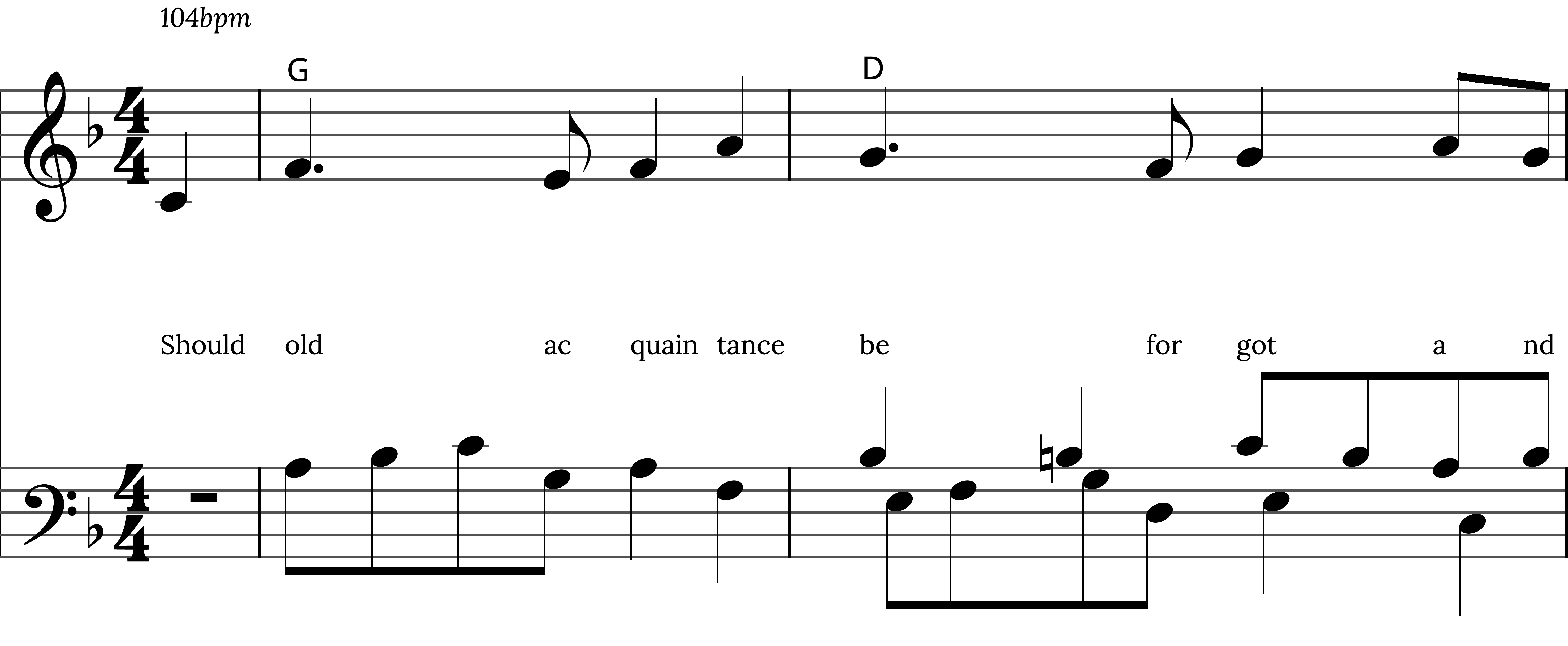 Preview of sheet music for Auld Lang Syne