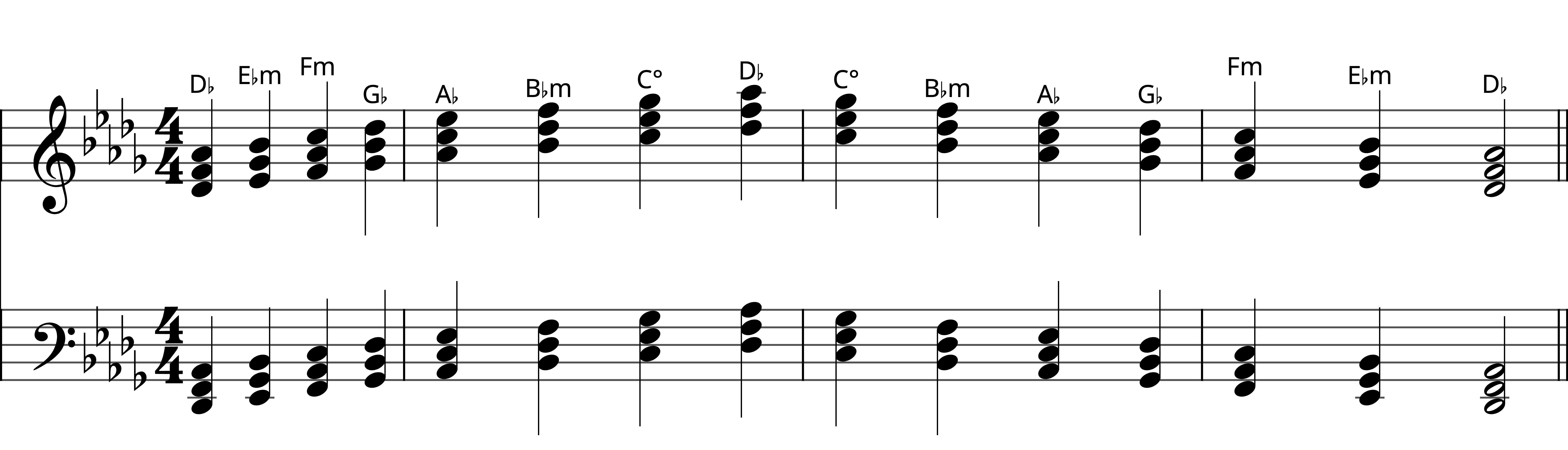 Preview of sheet music for D Flat Major Triad Chords
