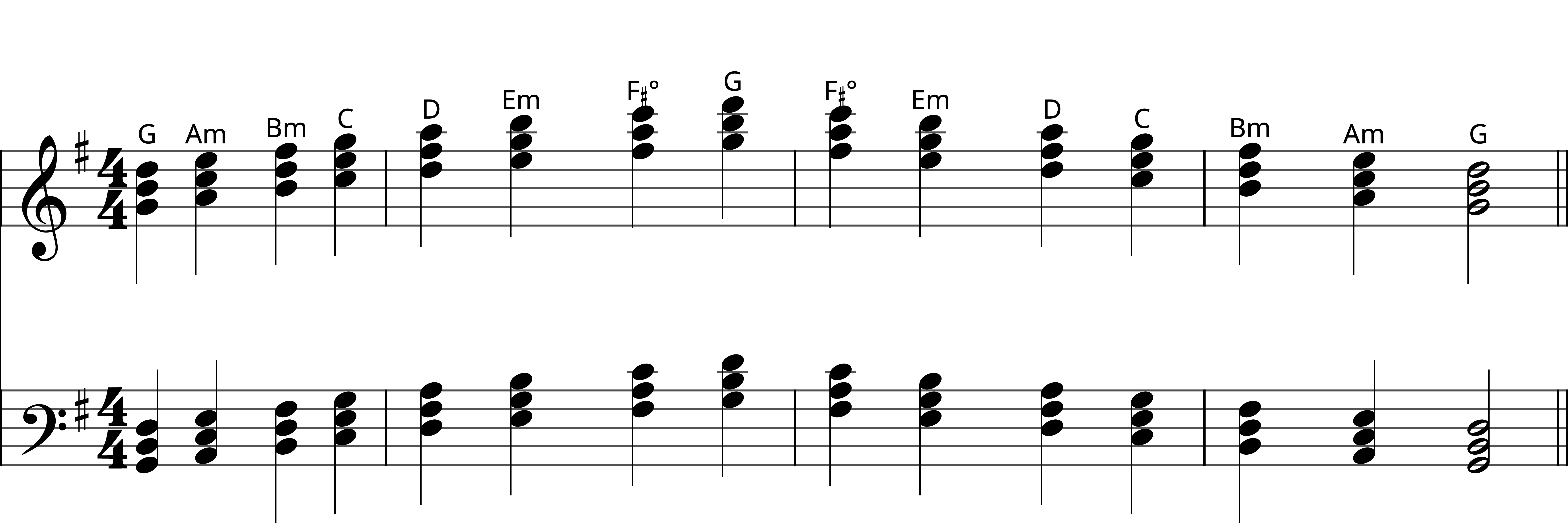 Preview of sheet music for G Major Triad Chords